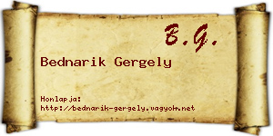 Bednarik Gergely névjegykártya